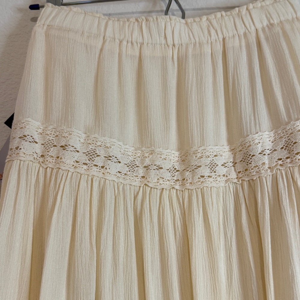 🆕 Boho Western Lace-Tiered Maxi Skirt – Antique White – XL 🆕 - Picture 16 of 16